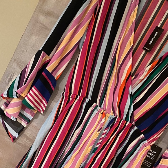 Express Multicolor Striped Romper - Picture 8 of 10
